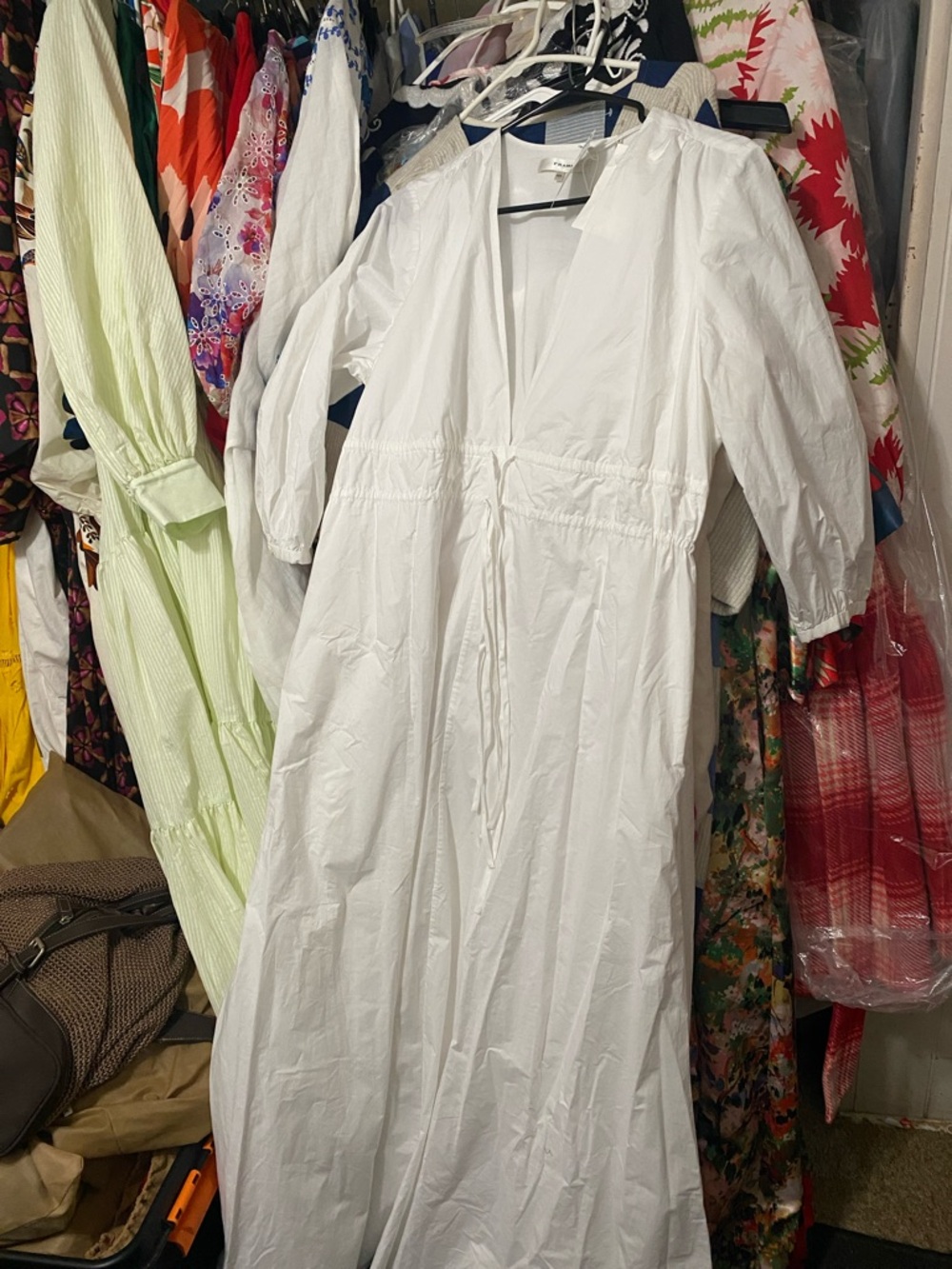 Frame Denim White Lightweight Maxi Dress